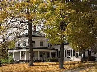The Jenkins Octagon House, an octagon house in New York with Greek Revival details.