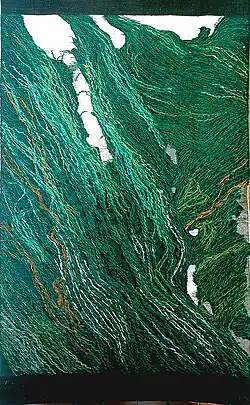 Gesture of Green, author's hand-woven tapestry 270 × 140&nbsp;cm, 1976