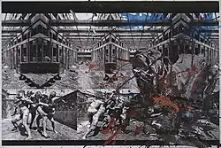 Hunt, photocollage, ink, acrylic 90 x 150&nbsp;cm, 2010