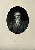Johann Wolfgang von Goethe, a line engraving by Edward Radclyffe, Wellcome