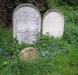 The graves of John Prior and James Light