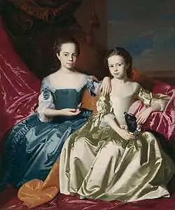 c. 1758 painting of Mary and Elizabeth Royall
