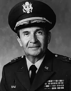 1994 black and white head and shoulders photo of Major General Joseph F. Perugino in dress uniform and cap