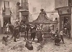 La Fontaine du Taureau a Granada, c. 1873–1878, photogravure Goupil