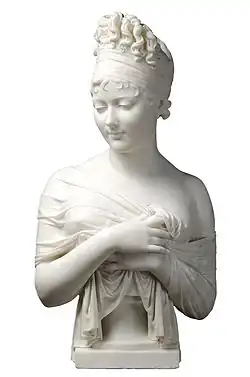 Bust of Madame Récamier; by Joseph Chinard; 1805 or 1806; marble; 80 x 42 x 30&nbsp;cm; Museum of Fine Arts of Lyon, France
