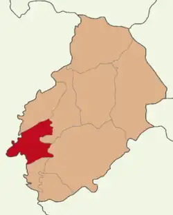 Map showing Bahşılı District in Kırıkkale Province