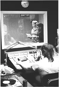 Sean Copeland at the booth Mega-Rad sketch where Mega-Rad was trying to go get hamburgers at the Slide-Rite Eats. Mega-Rad: post apocalyptic super hero and his mutant boy Spot. And he was saying, "Hamburger, hamburger, hamburger, onions!"