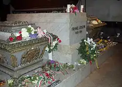 Tomb of Franz Joseph I, flanked by his wife Elisabeth and son Rudolf