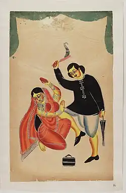 Moments before the fatal blow, a scene from the Tarakeshwar affair.