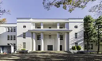 Large white building with columns
