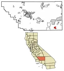 Location in Kern County and the state of California