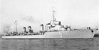 The Vauquelin-class destroyer Kersaint, sister-ship of Tartu