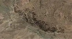 Satellite view of Khantau to the west of the massif of the same name