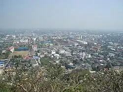 Picture taken from atop Khao Wang, looking down on the town of Phetchaburi