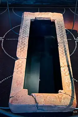 Ancient Greek guilloché on the Klazomenian sarcophagus, c.500–470 BC, painted clay, Ny Carlsberg Glyptotek, Copenhagen, Denmark