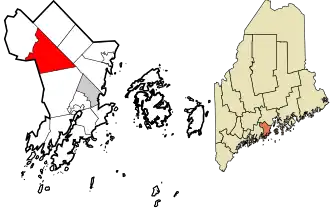 Location in Knox County and the state of Maine.