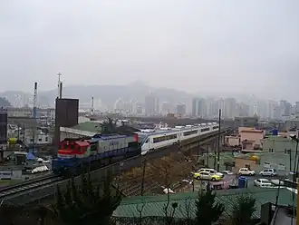 Trainsets being forwarded by locomotive in 2009