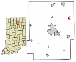 Location of North Webster in Kosciusko County, Indiana.