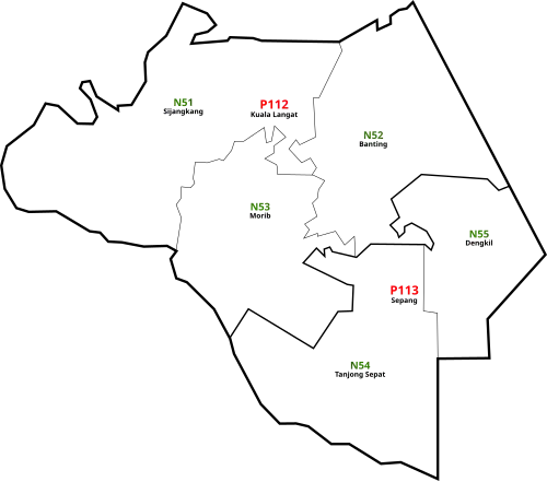 Kuala Langat, Selangor Parliament and State Assembly Electoral Districts