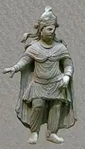 Kushan king or prince, said to be Huvishka, Gandhara art.[7]