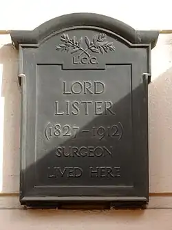 Plaque at 12 Park Crescent, London