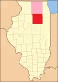 LaSalle County from the time of its creation to 1836, including a large tract of unorganized territory temporarily attached to it.[5]