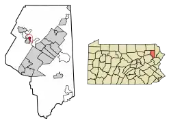 Location in Lackawanna County, Pennsylvania
