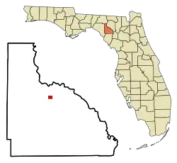 Location in Lafayette County and the state of Florida