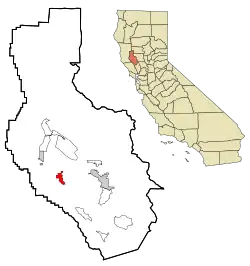 Location within Lake County and the state of California