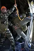 2ème REP paratroopers jumping from a C-160