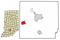 Location in Lawrence County, Indiana