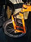 Leading link fork on a Birdy folding bicycle