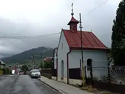 Chapel in Lendak, view on the village