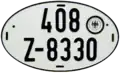 Former special plate for vehicles to be exported (Zollkennzeichen, customs plate) — no longer in use. It was replaced by the Ausfuhrkennzeichen in the 1980s.