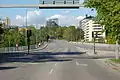 Northern section of the bridge passing over the park Rålambhovsparken.
