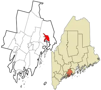 Location in Lincoln County and the state of Maine