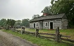 The reconstructed Lincoln family cabin
