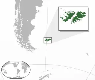 Location of the Falkland Islands
