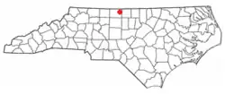 Location within the U.S. state of North Carolina