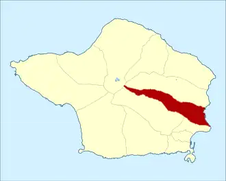 Location of the civil parish of Praia do Almoxarife within the municipality of Horta