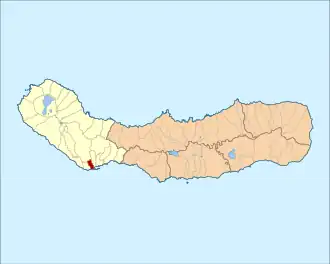 The location of the civil parish of São José within the municipality of Ponta Delgada