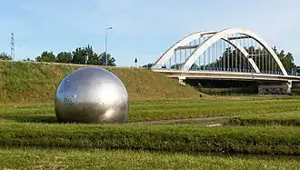 Lochem, artwork and bridge across Twentekanaal