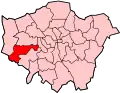 Location of the London Borough of Hounslow in Greater London