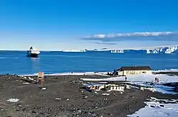 View of Scott's Hut at Cape Evans, Antarctica
