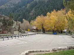 Looking south along South Fork Road in Vivian Park, October 2015