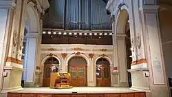 Interior-frontal view of Hall