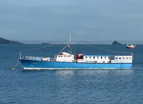 Surviving Fairmile B, RML497 at Brixham in England, prior to restoration to her wartime appearance