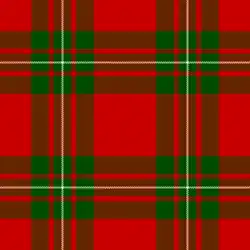 Split check&nbsp;– MacGregor red-and-green with a wide green band split into three to form a "square of squares", then laced with a white over-check.