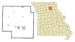Location in Macon County and the state of Missouri