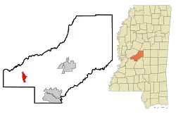 Location in Madison County and the state of Mississippi